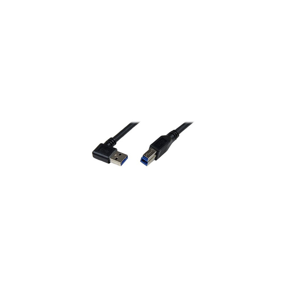 Produktbild för StarTech.com 1m Black SuperSpeed USB 3.0 Cable - Right Angle A to B - 3 ft USB 3 Cable - Right Angle USB 3.0 A (M) to USB 3.0 B (M) (USB3SAB1MRA) - USB-kabel - USB Type B till USB typ A - 1 m