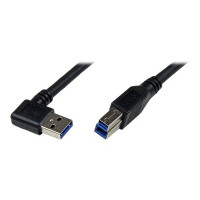 Produktbild för StarTech.com 1m Black SuperSpeed USB 3.0 Cable - Right Angle A to B - 3 ft USB 3 Cable - Right Angle USB 3.0 A (M) to USB 3.0 B (M) (USB3SAB1MRA) - USB-kabel - USB Type B till USB typ A - 1 m