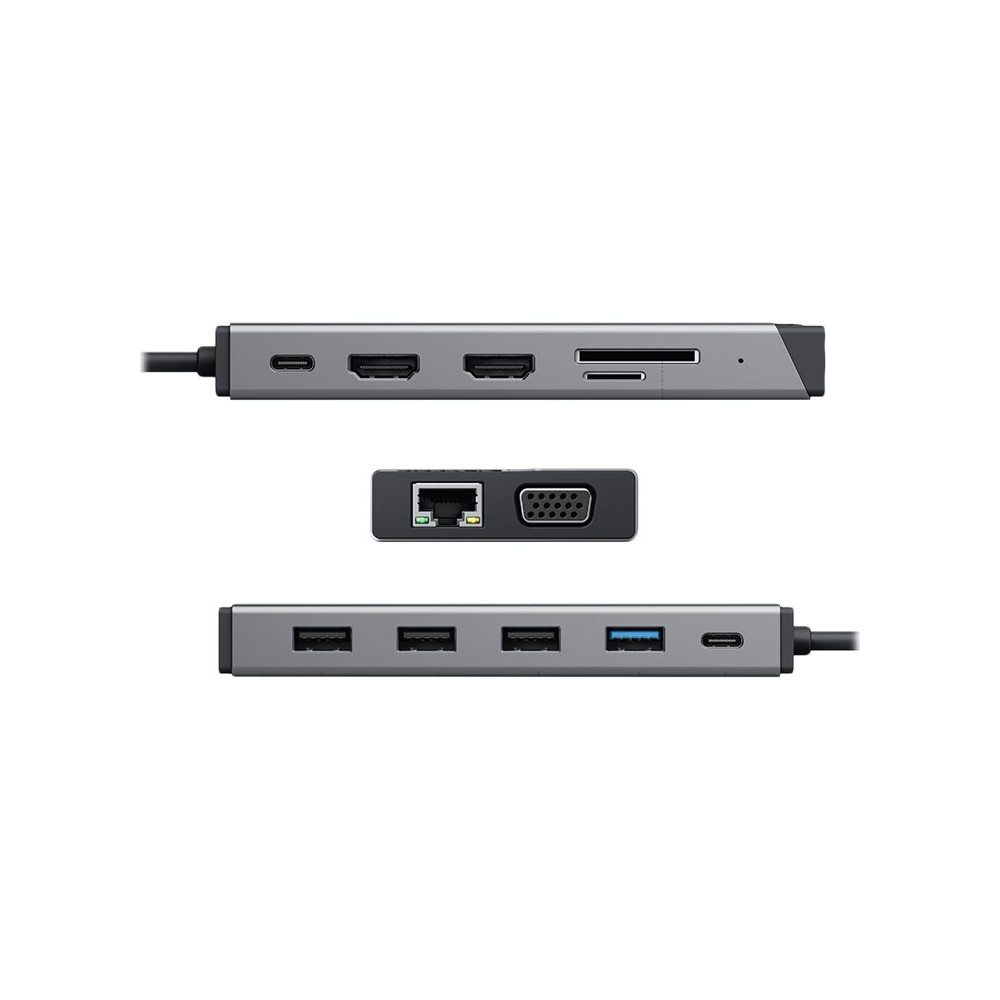 Produktbild för ALOGIC DV3 - mini-dockningsenhet - USB-C - 2 x HDMI, VGA - 1GbE