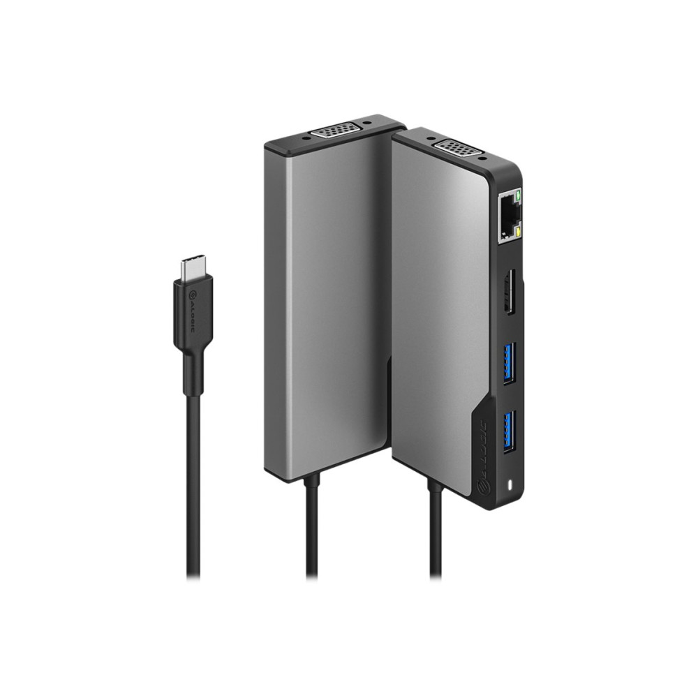Produktbild för ALOGIC USB-C Fusion MAX 6-in-1 Hub V2 - dockningsstation - USB-C 3.1 Gen 1 - VGA, HDMI - 1GbE