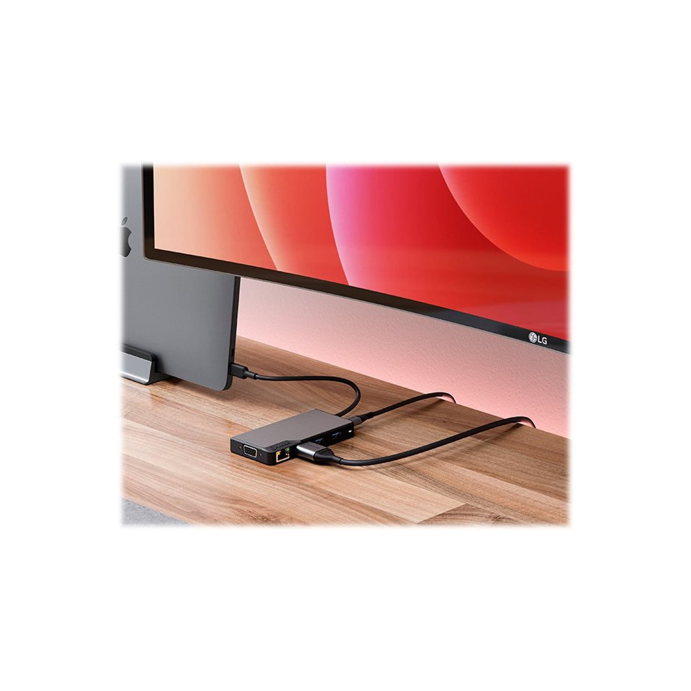 Produktbild för ALOGIC USB-C Fusion MAX 6-in-1 Hub V2 - dockningsstation - USB-C 3.1 Gen 1 - VGA, HDMI - 1GbE
