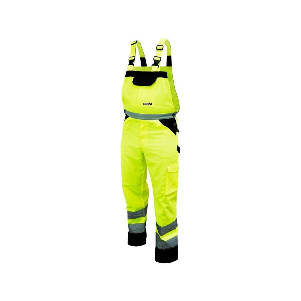 Produktbild för Dedra varselbyxor skyddshängselbyxor i storlek XXL, gul (BH8...