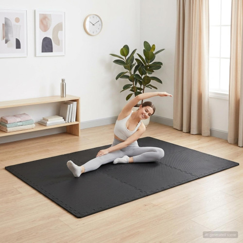vidaXL Golvmatta 24 st Svart 8,64 m² EVA-skum