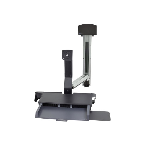 ERGOTRON Ergotron StyleView Sit-Stand Combo System with Worksurface monteringssats - för LCD-skärm/tangentbord/mus/streckkodsläsare/processor - liten CPU-hållare - polerat aluminium