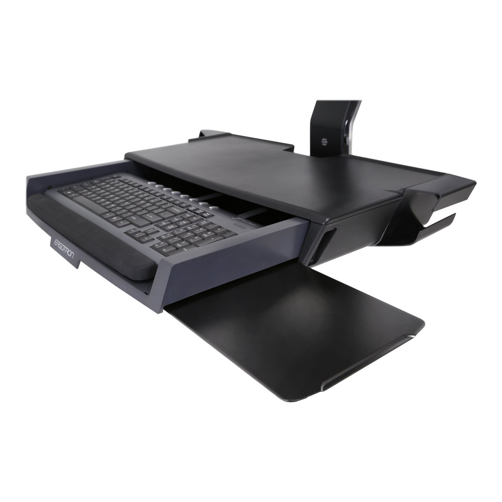 Produktbild för Ergotron StyleView Sit-Stand Combo System with Worksurface monteringssats - för LCD-skärm/tangentbord/mus/streckkodsläsare/processor - liten CPU-hållare - polerat aluminium