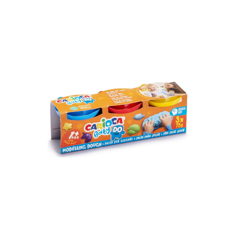 Produktbild för Carioca 43179, Modellera, Blå, Röd, Gul, Barn, 3 styck, 3 fä...