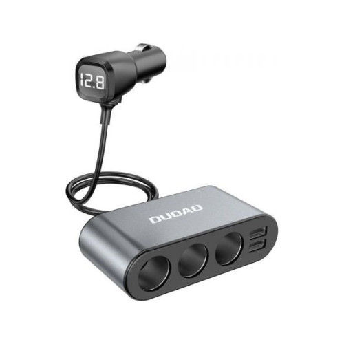 Dudao Dudao bil-laddare 2x USB / 3x cigarettändar-splitter svart (...