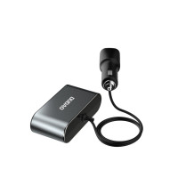 Produktbild för Dudao bil-laddare 2x USB / 3x cigarettändar-splitter svart (...