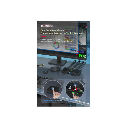 Microconnect MicroConnect - KVM / video / ljud växeln - 2 portar