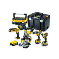 Produktbild för DEWALT. COMBO 18V DCD796+DCF887+DCS39+DCS331+DCL050) 3x5.0Ah...