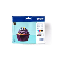 Produktbild för Brother LC123 Value Pack - 4-pack - Lång livslängd - svart, gul, cyan, magenta - original - bläckpatron