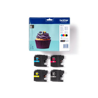 Produktbild för Brother LC123 Value Pack - 4-pack - Lång livslängd - svart, gul, cyan, magenta - original - bläckpatron