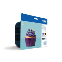 Produktbild för Brother LC123 Value Pack - 4-pack - Lång livslängd - svart, gul, cyan, magenta - original - bläckpatron