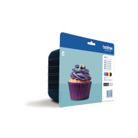 Produktbild för Brother LC123 Value Pack - 4-pack - Lång livslängd - svart, gul, cyan, magenta - original - bläckpatron