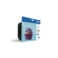 Produktbild för Brother LC123 Value Pack - 4-pack - Lång livslängd - svart, gul, cyan, magenta - original - bläckpatron