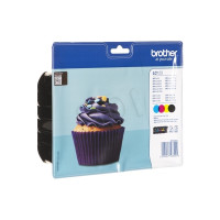 Produktbild för Brother LC123 Value Pack - 4-pack - Lång livslängd - svart, gul, cyan, magenta - original - bläckpatron