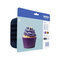 Produktbild för Brother LC123 Value Pack - 4-pack - Lång livslängd - svart, gul, cyan, magenta - original - bläckpatron