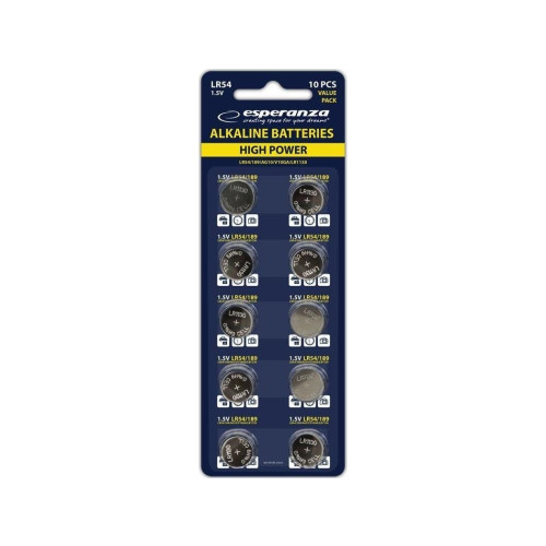 ESPERANZA Esperanza Alkaliska batterier Esperanza EZB105 LR54 AG10 10...