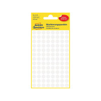 Produktbild för Avery Zweckform färgkodningspunkt - 0,8 cm diameter - vit (paket om 416)