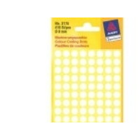Produktbild för Avery Zweckform färgkodningspunkt - 0,8 cm diameter - vit (paket om 416)