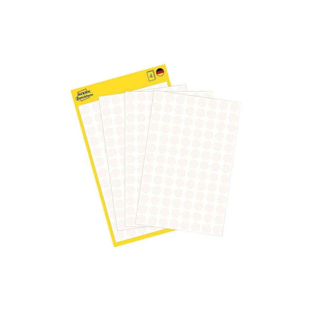 Produktbild för Avery Zweckform färgkodningspunkt - 0,8 cm diameter - vit (paket om 416)