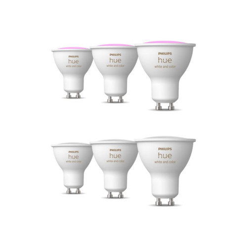 Philips Philips Hue White and Color Ambiance - LED-spotlight - GU10 - 4.2 W - flerfärgad/kallvitt/varmvitt till dagsljus - 2000-6500 K (paket om 3)