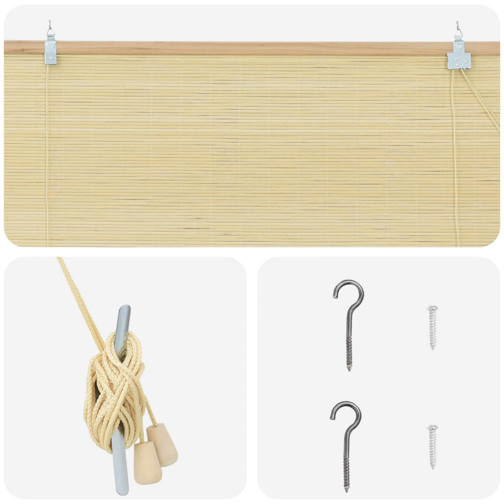 Produktbild för Rullgardin Naturlig 160 x 160 cm Bambu