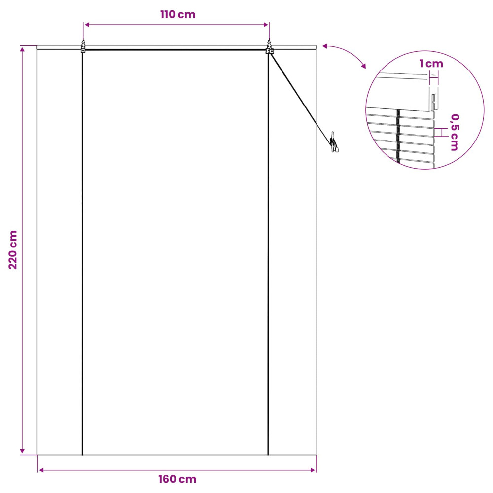 Produktbild för Rullgardin Naturlig 160 x 220 cm Bambu