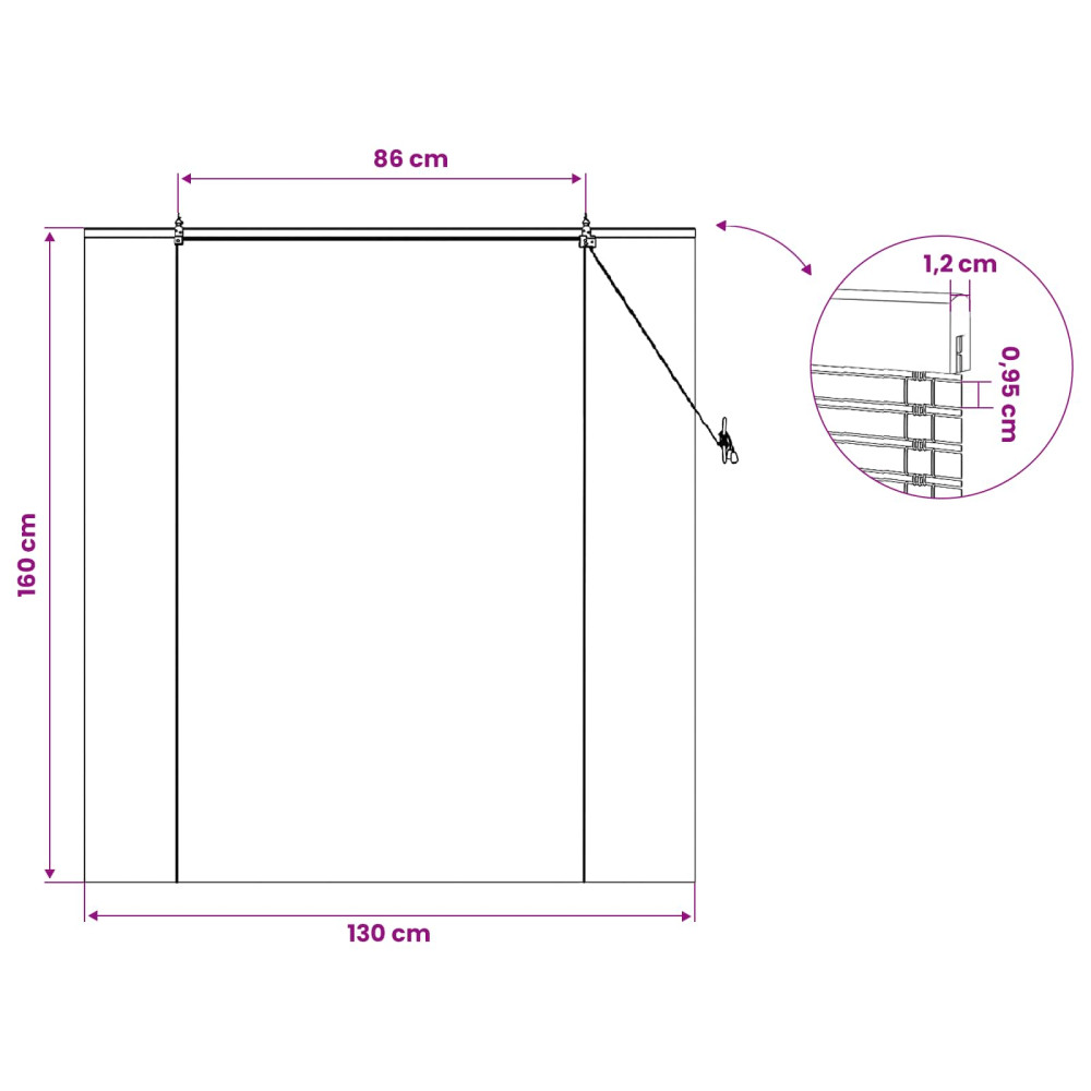 Produktbild för Rullgardin Natur 130 x 160 cm Bambu