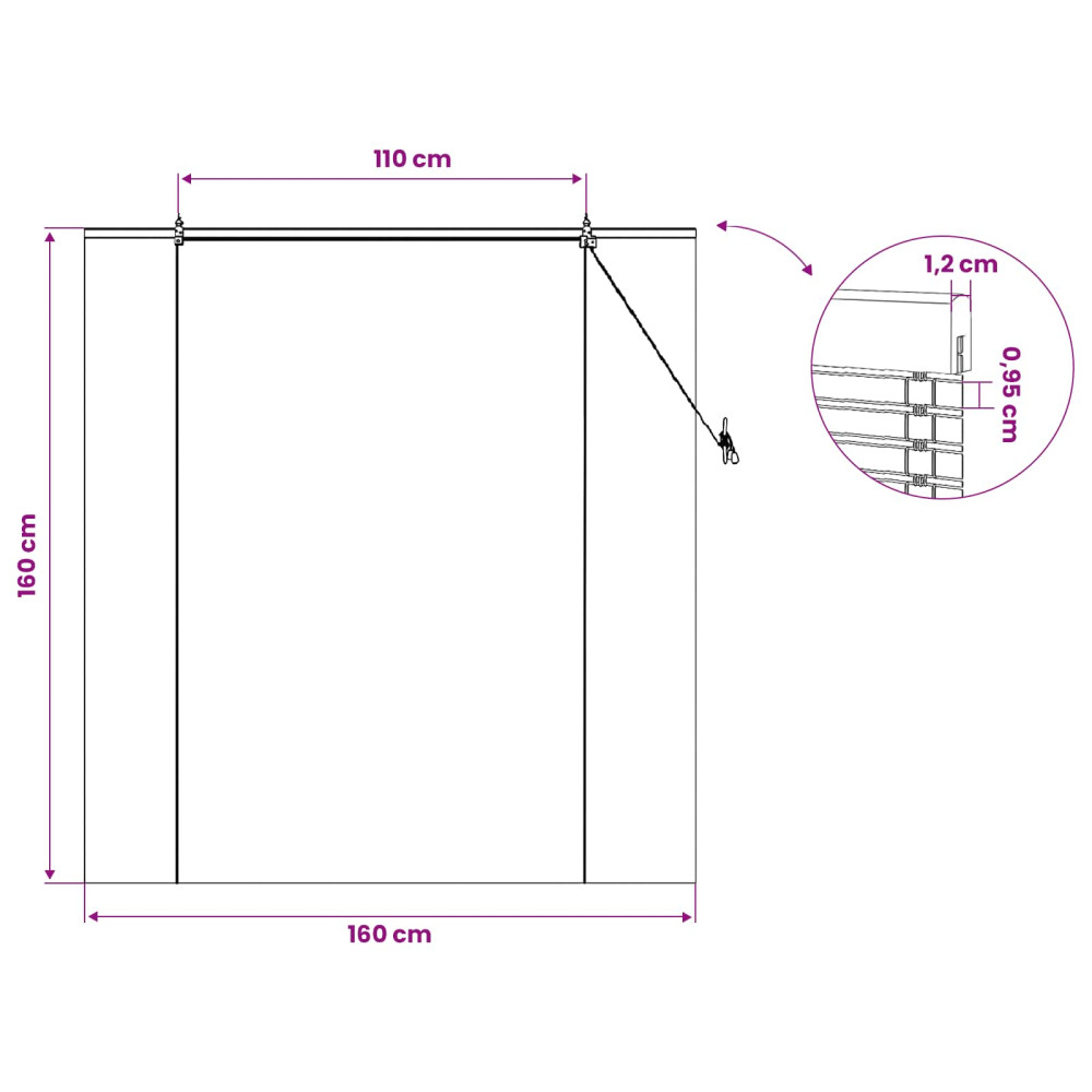 Produktbild för Rullgardin Natur 160 x 160 cm Bambu