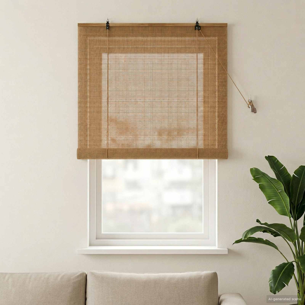 Produktbild för Rullgardin Brun 90 x 160 cm Bambu