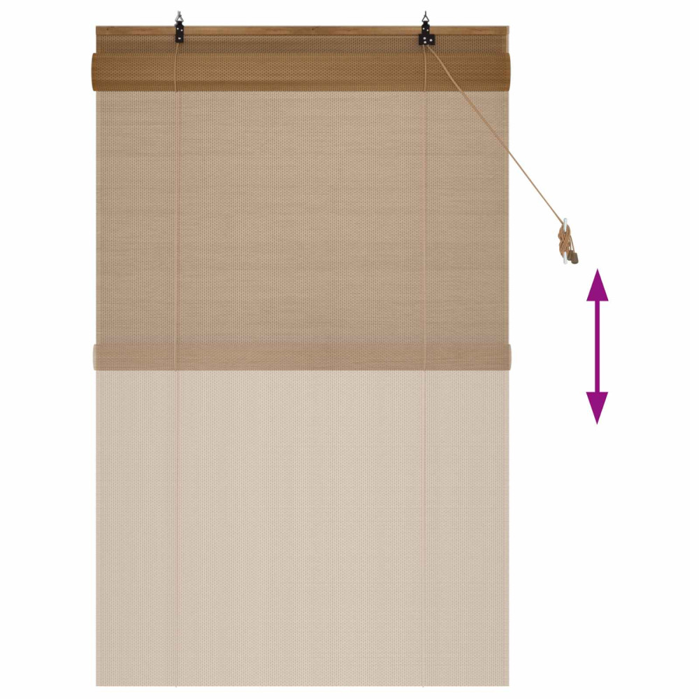 Produktbild för Rullgardin Brun 100 x 160 cm Bambu