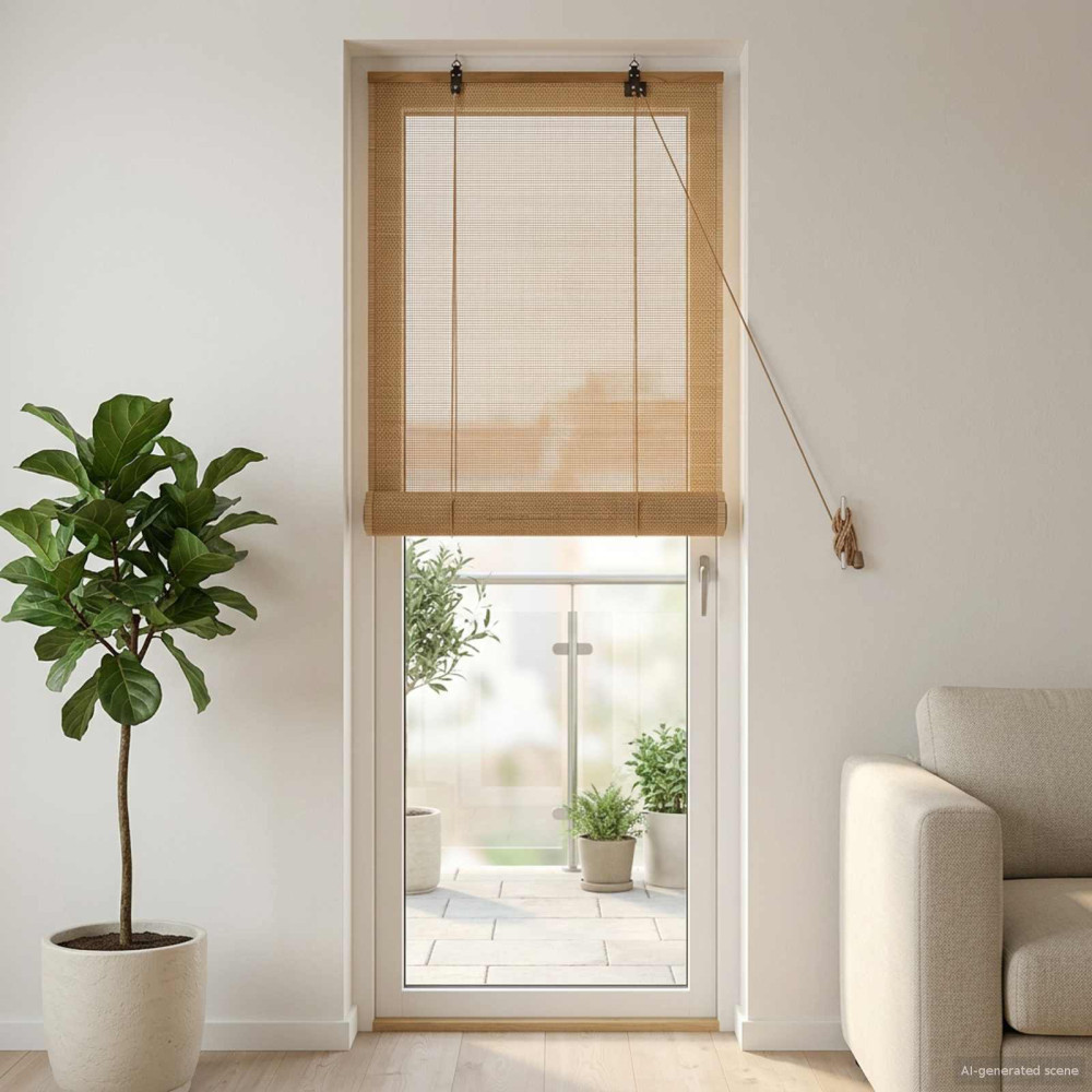 Produktbild för Rullgardin Brun 60 x 220 cm Bambu
