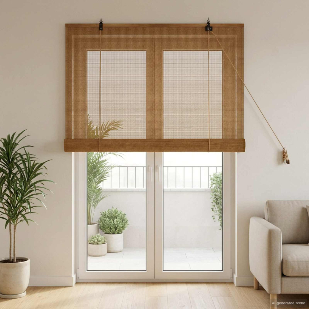 Produktbild för Rullgardin Brun 120 x 220 cm Bambu