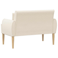 Produktbild för Loveseat med knapprapport Gräddvit 117 x 67 x 77 cm Bouclé