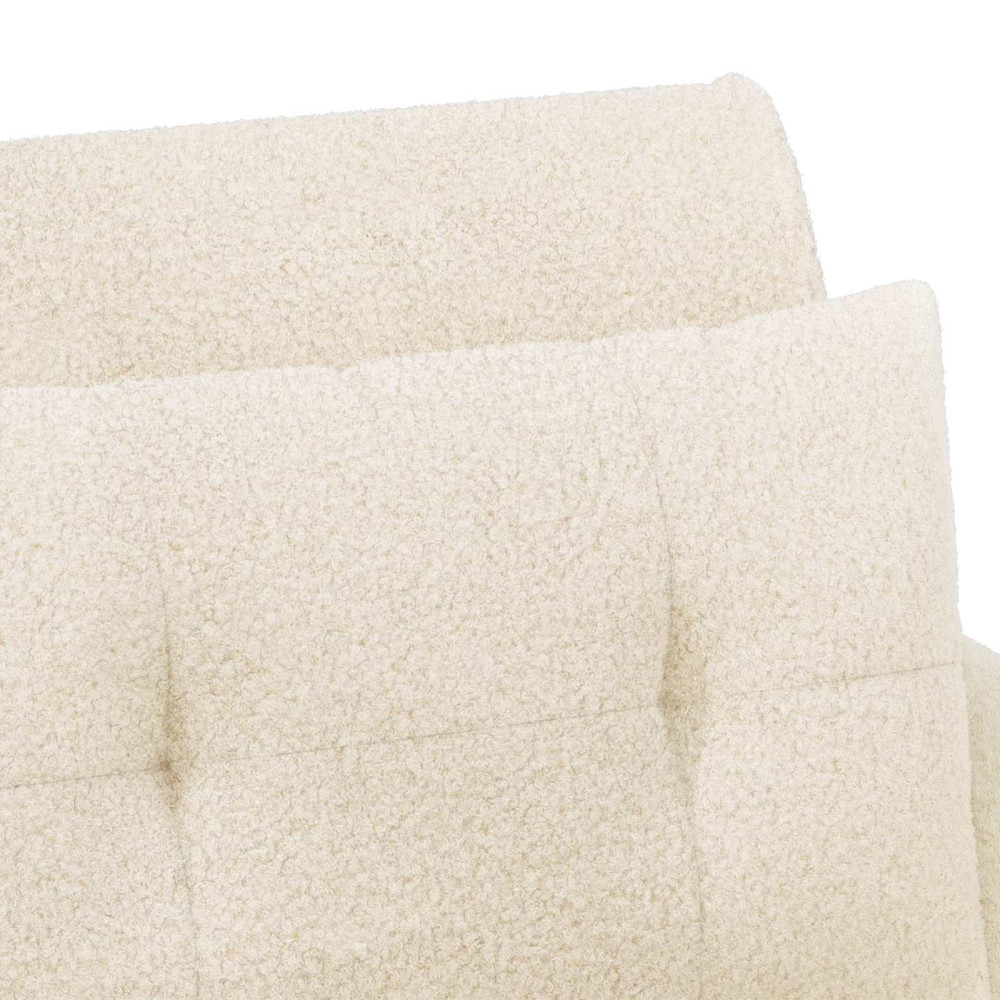 Produktbild för Loveseat med knapprapport Gräddvit 117 x 67 x 77 cm Bouclé