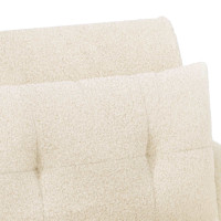 Produktbild för Loveseat med knapprapport Gräddvit 117 x 67 x 77 cm Bouclé