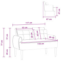 Produktbild för Loveseat med knapprapport Gräddvit 117 x 67 x 77 cm Bouclé