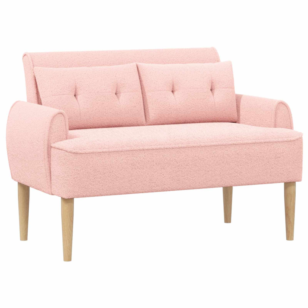 Produktbild för Loveseat med knapprapport Rosa 117 x 67 x 77 cm Bouclé