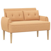 Produktbild för Loveseat med knapprapport Beige 117 x 67 x 77 cm Bouclé