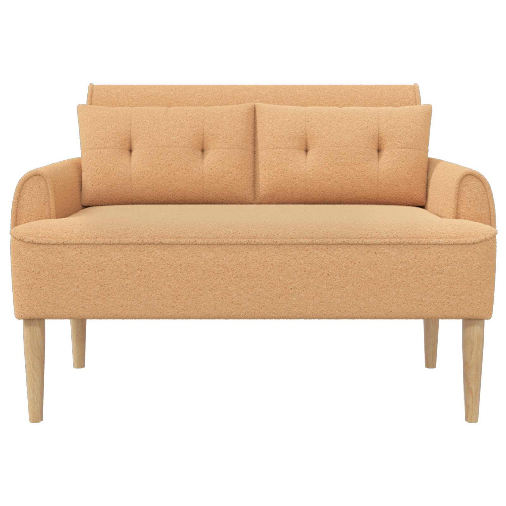 Produktbild för Loveseat med knapprapport Beige 117 x 67 x 77 cm Bouclé