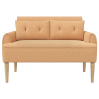 Produktbild för Loveseat med knapprapport Beige 117 x 67 x 77 cm Bouclé