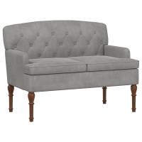 Produktbild för Loveseat med knapprapport Ljusgrå 111 x 65 x 79 cm Sammet