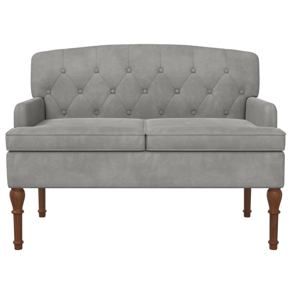 Produktbild för Loveseat med knapprapport Ljusgrå 111 x 65 x 79 cm Sammet