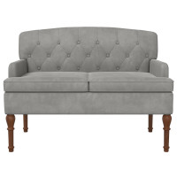 Produktbild för Loveseat med knapprapport Ljusgrå 111 x 65 x 79 cm Sammet