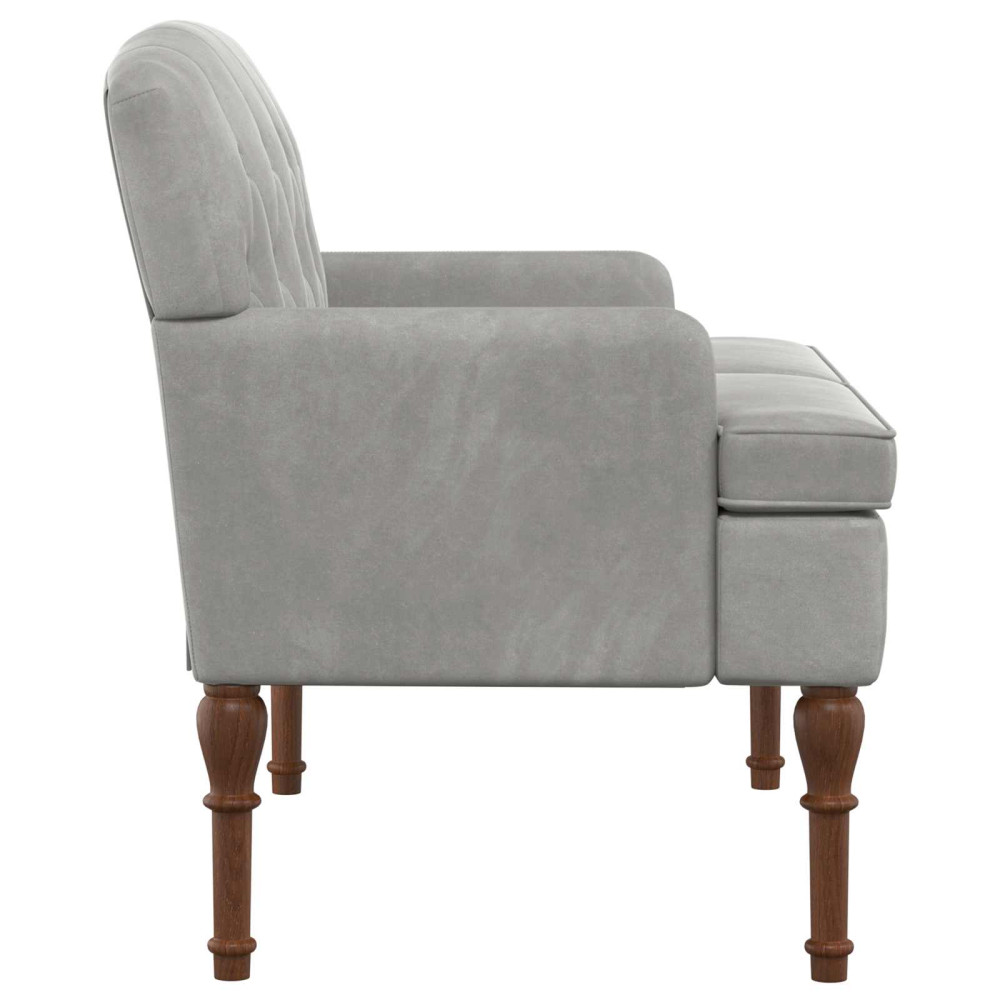 Produktbild för Loveseat med knapprapport Ljusgrå 111 x 65 x 79 cm Sammet