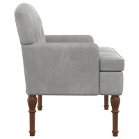 Produktbild för Loveseat med knapprapport Ljusgrå 111 x 65 x 79 cm Sammet