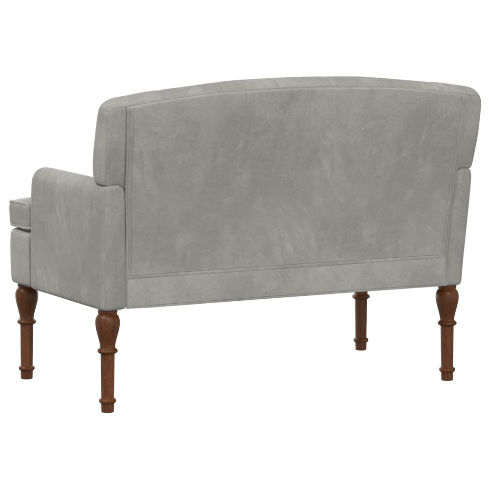 Produktbild för Loveseat med knapprapport Ljusgrå 111 x 65 x 79 cm Sammet
