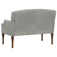 Produktbild för Loveseat med knapprapport Ljusgrå 111 x 65 x 79 cm Sammet