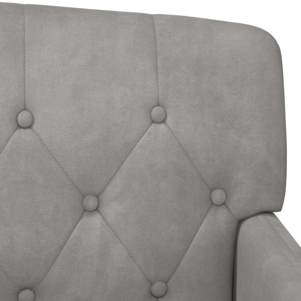 Produktbild för Loveseat med knapprapport Ljusgrå 111 x 65 x 79 cm Sammet